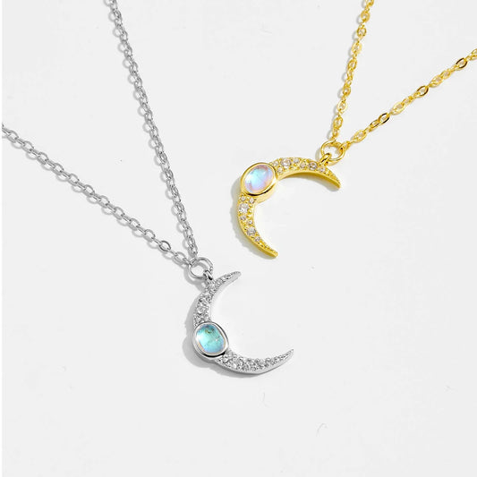 925 Sterling Silver Gold Moon Opals