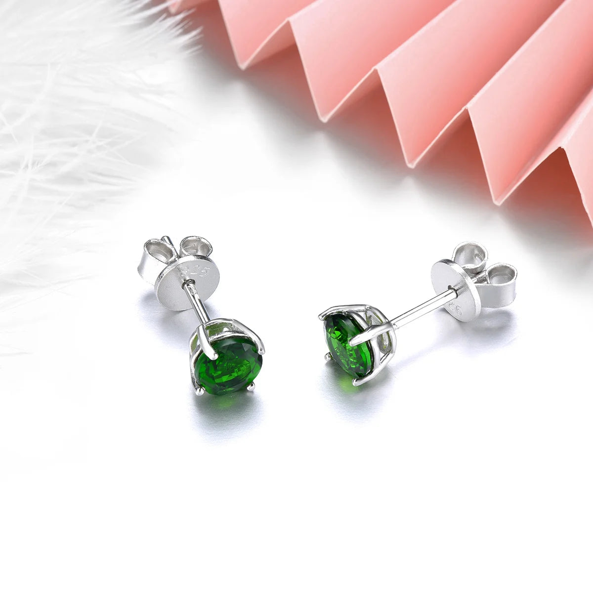 Genuine Green Chrome Diopside Solid 925 Silver