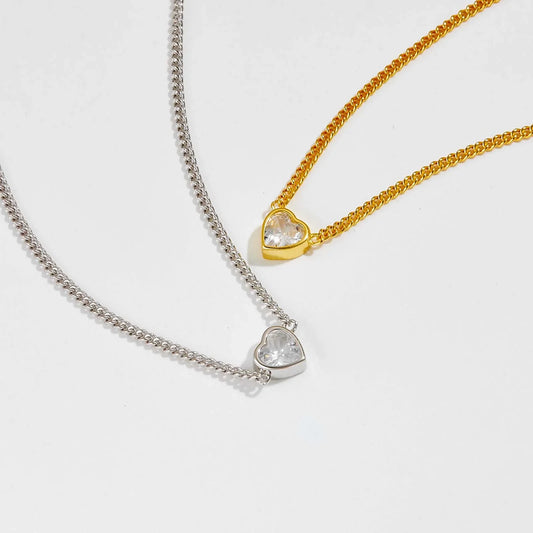 New 925 Sterling Silver Gold Heart