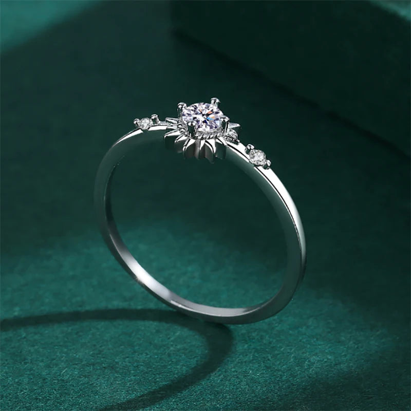 2022 NEW Classic Flowers Ring for Women Diamond AAA Cubic Zirconia Real S925 Silver Daily Party Engagement Wedding Gift Jewelry