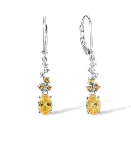 Pure 925 Sterling Silver Sparkling Yellow Yellow  Jewelry