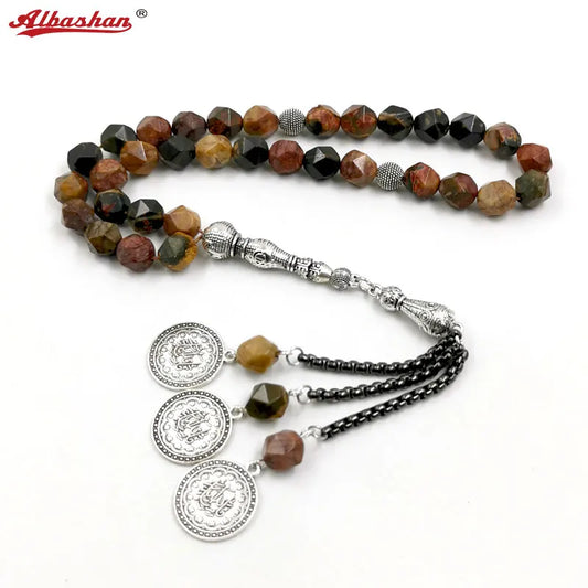 Tasbih men Quartz Jade rhombi Natrual Africa stone muslim misbaha prayer bead Eid gift islamic rosary gemstone arabic accessory