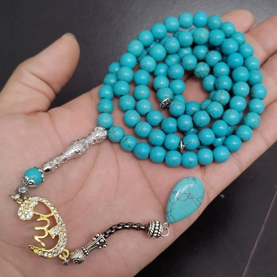 Tasbih Turquoises stone 99 100 Prayer Beads