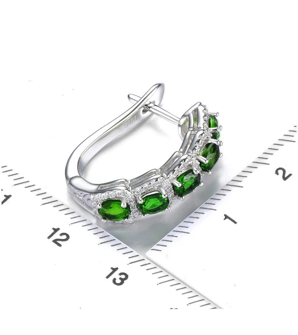 Natural Chrome Diopside Solid Sterling Silver Classic Fine Jewelry Style Top Quality