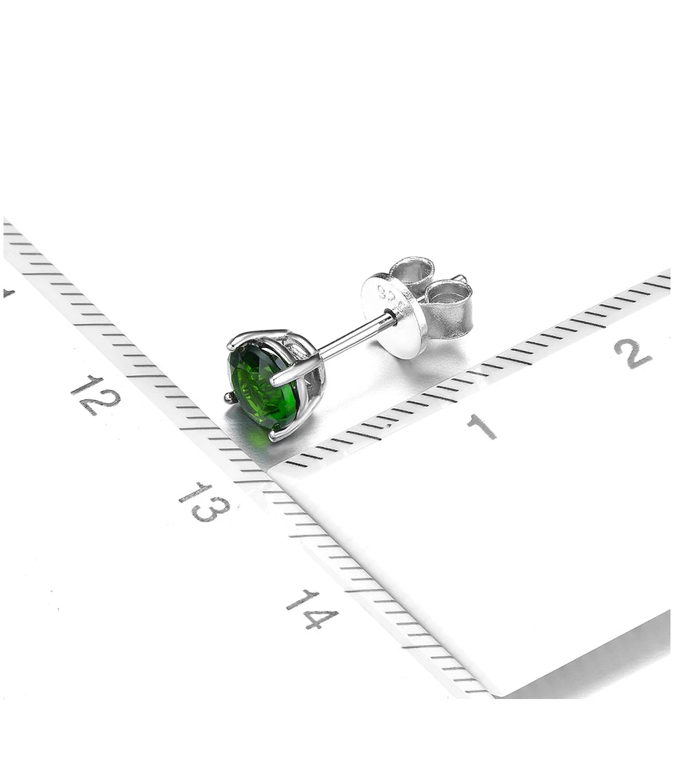 Genuine Green Chrome Diopside Solid 925 Silver