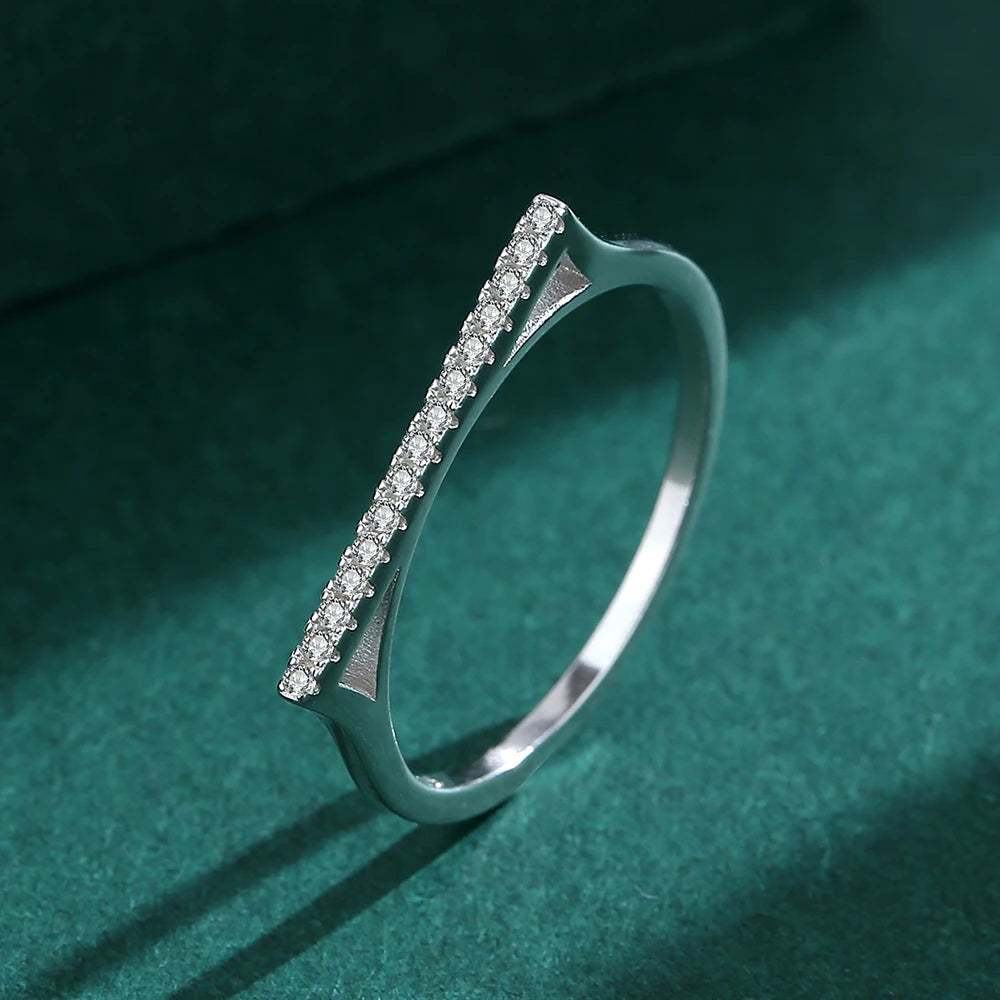 2022 NEW Creative Geometric Diamond Couple Ring For Women Genuine S925 Sterling Silver Triangle Valentine's Day Gift  Jewelry