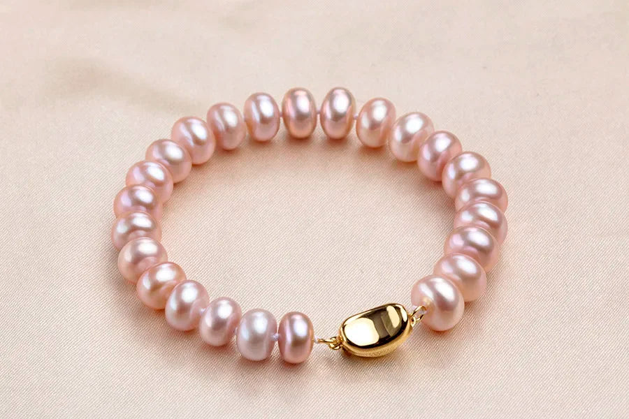 Freshwater Pearl Bracelets 925 Sterling Silver Gold