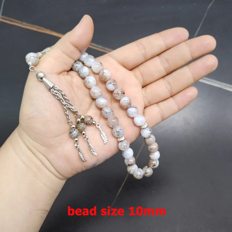 Islamic Accessories Tasbih Brown Stone beads Bracelet Muslim Prayer Beads Fashion Jewelry