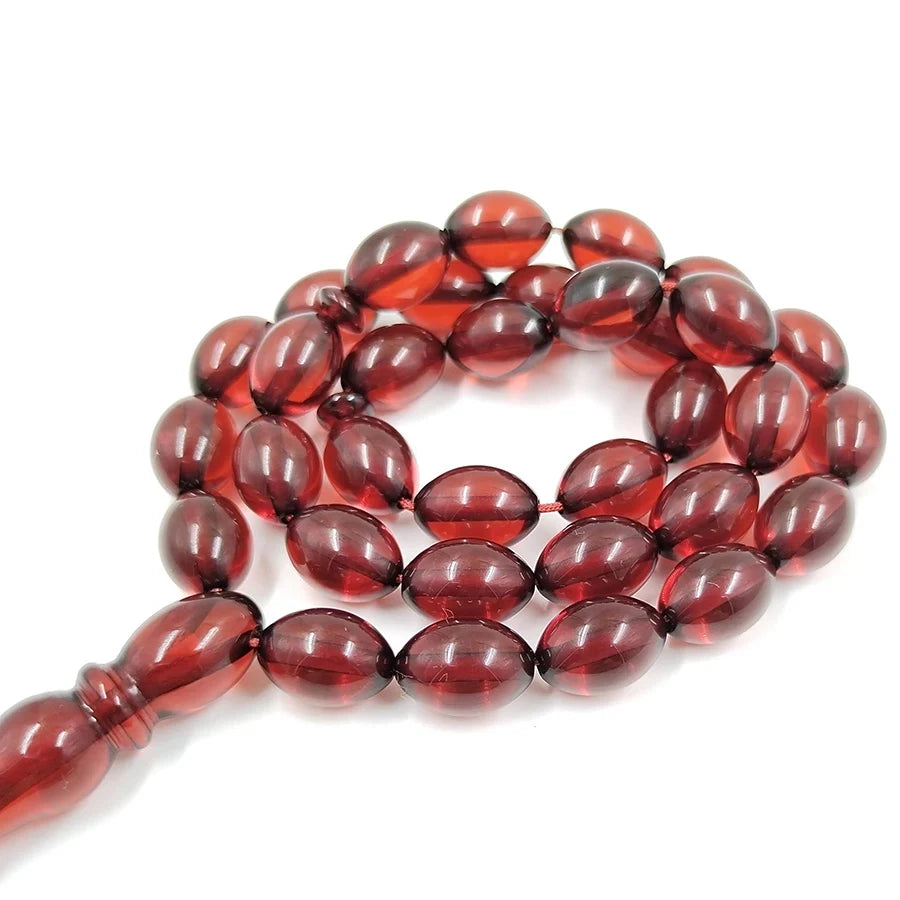 Red Resin Tasbih Muslim bracelet 33 bead rosary Red Bracelets Beads Tarbons islamic tespih