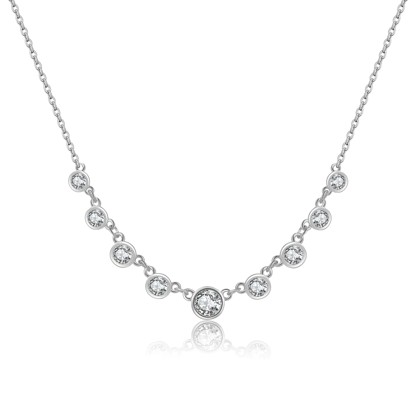 925 Sterling Silver Gold  Zircon  Necklace Women Luxury