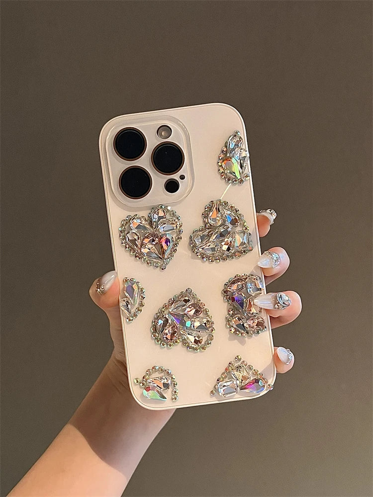 Luxurious diamond Phone Case For iPhone 16 15 14 13 12 Pro Max Electroplated Gold Ripple Glitter silicone Cover for iPhone 11