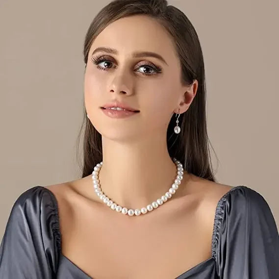 Natural Freshwater Pearl Necklaces 925 Sterling Silver