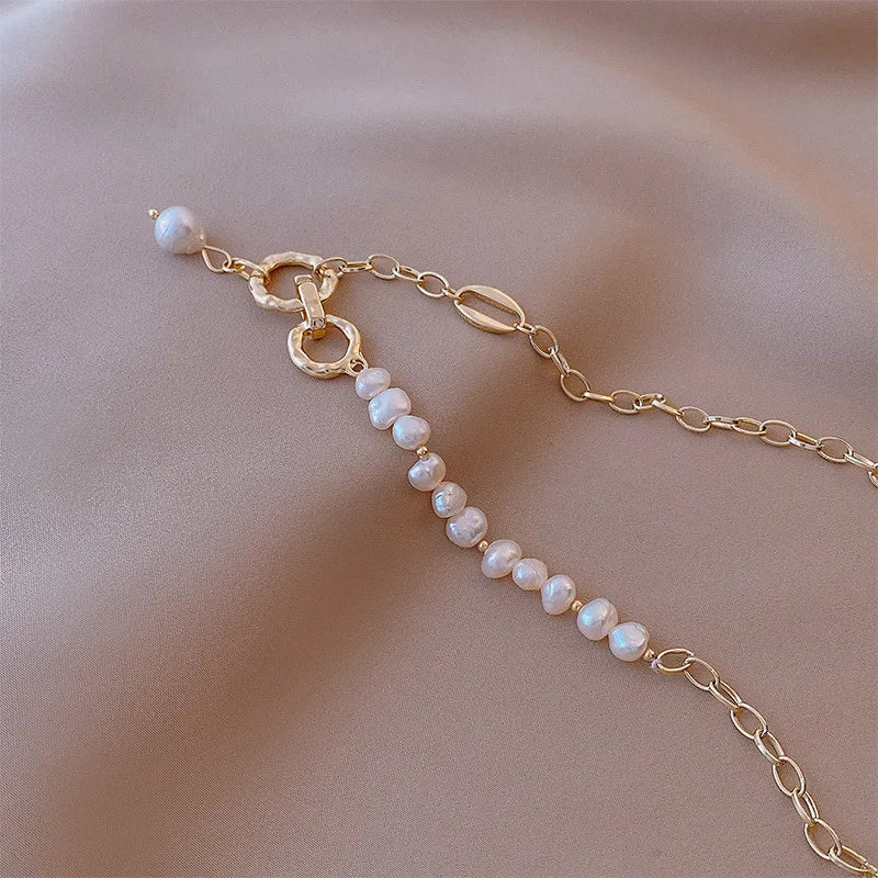 100% Natural Baroque Freshwater Pearl Fashion 14K Gold