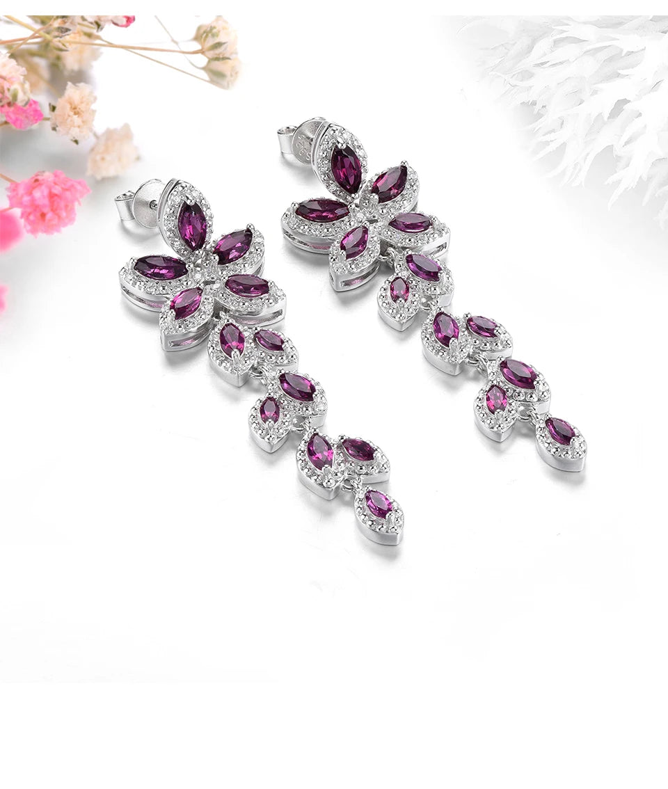 Natural Rhodolite Garnet Solid Sterling Silver