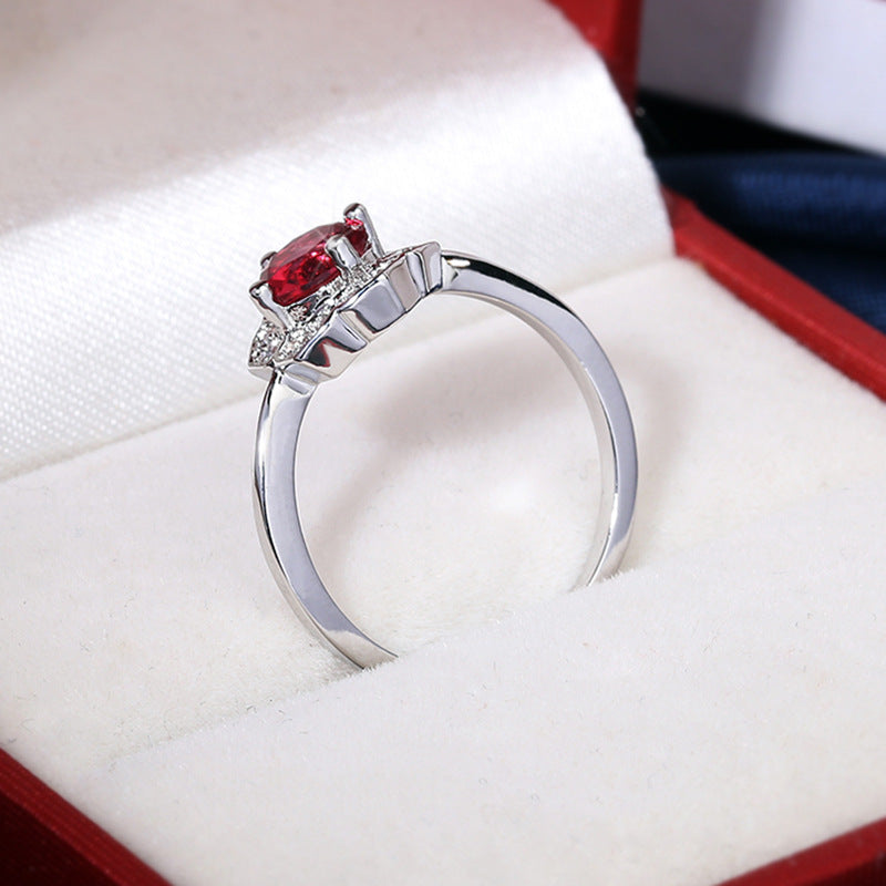 Ruby Ring  Charm Zircon Gemstones Jewelry