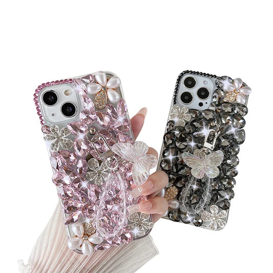 Dowager-Shining Bling Diamond Mobile Phone Case for Huawei, P50Pro, P40, Mate30, Honor 9X, 50, 60Pro, Fashion Girls