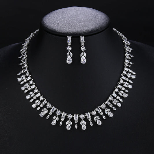 Luxury Jewelry Set Gorgeous Water Drop Zirconia