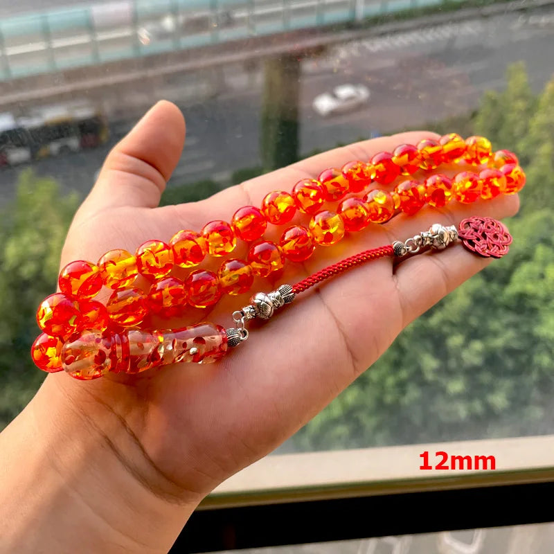 Tasbih Resin The color of ambers Muslim prayer beads  islamic rosary Red turkish acessories misbaha arabic Fashion bracelet