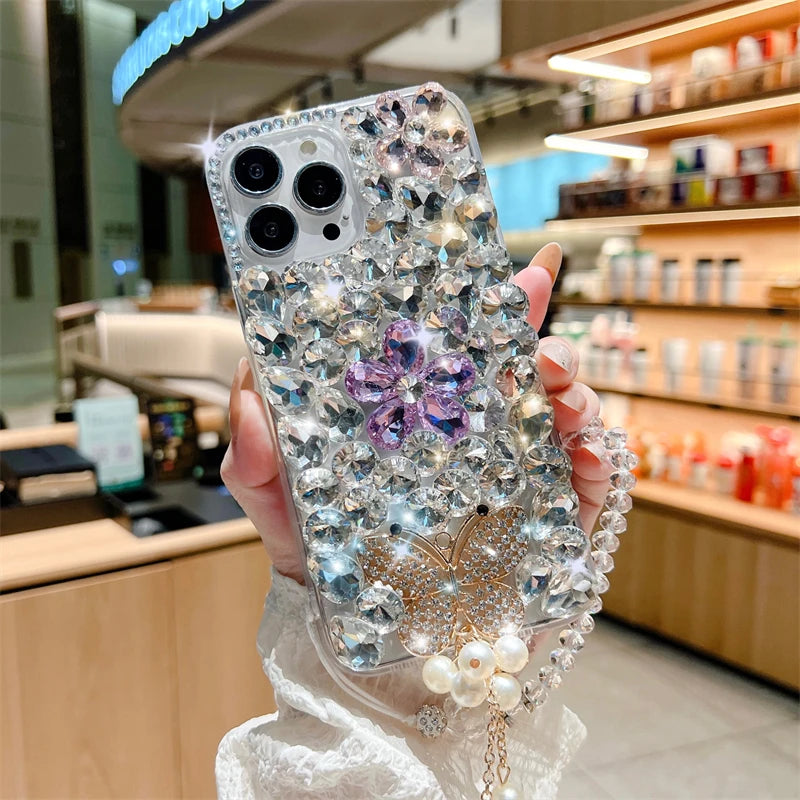 Rhinestone Diamond Phone Case for Huawei, P50Pro, P40, Mate30, Honor 9X, 50, 60Pro