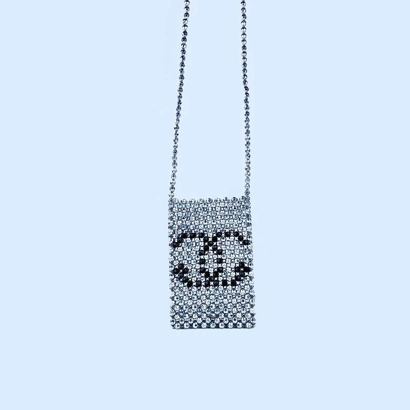 Spring and Summer New Bag Handmade Pearl Bag Cute Change Mobile Phone Bag Beaded Weaving Single Shoulder Crossbody Bag