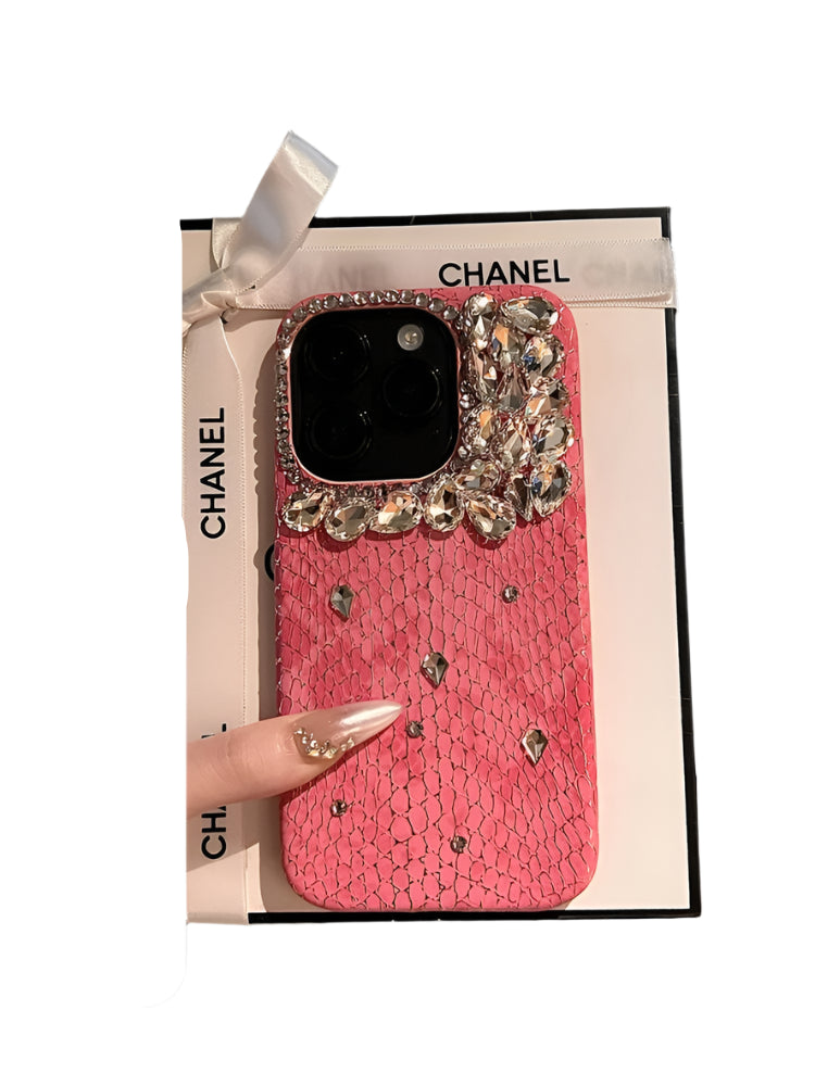 Luxurious Glitter Phone Case For iPhone 16 15 14 13 12 11 Pro Max  Snake Pattern Cover For iPhone 16 Pro Diamond Shiny