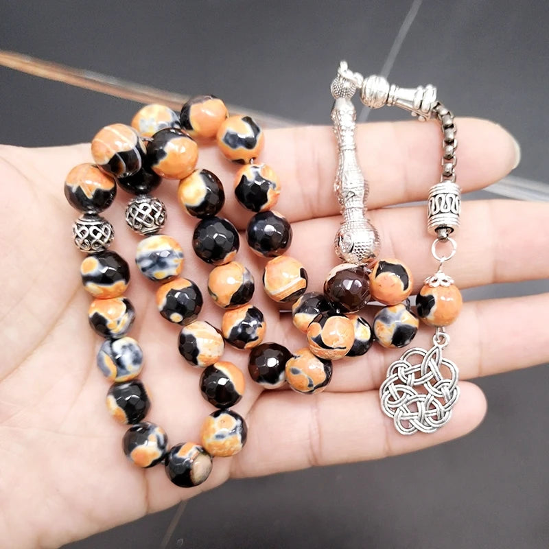 Tasbih  black agates stone muslim prayer beads bracelet Turkish misbaha gemstone accessories Eid gift Adha islamic rosary