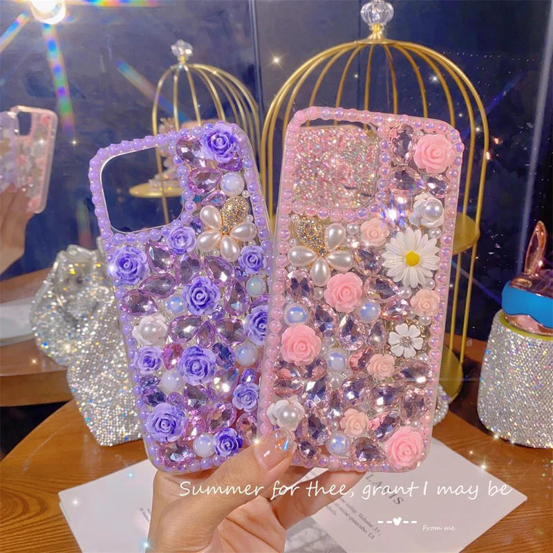 Luxury Glitter Ultra Diamond Case for Girls with Rhinestone, Bling Case for Huawei P50Pro, P40, Mate30, Honor 50, 60Pro