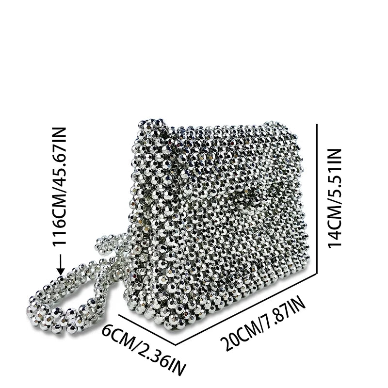 silver handmade small  bag mvo