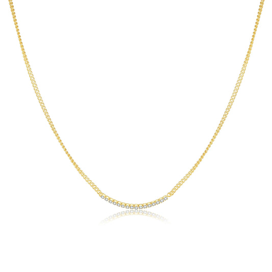 925 Sterling Silver Gold Line ZirconNecklace Long  Jewelry