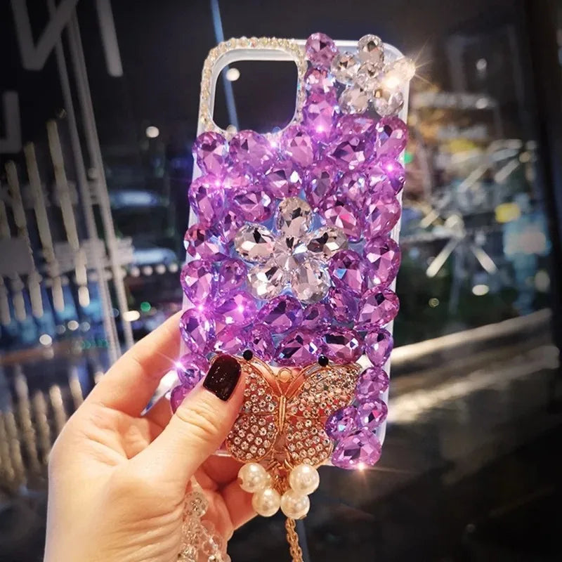 Rhinestone Phone Cases for Women, Bling Diamond, Handmade Cellphone Covers, for Huawei P50Pro, P40, Honor 9X, 50, 60Pro Models