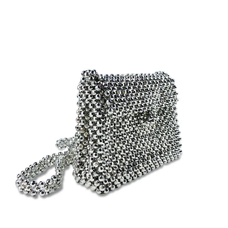 silver handmade small  bag mvo