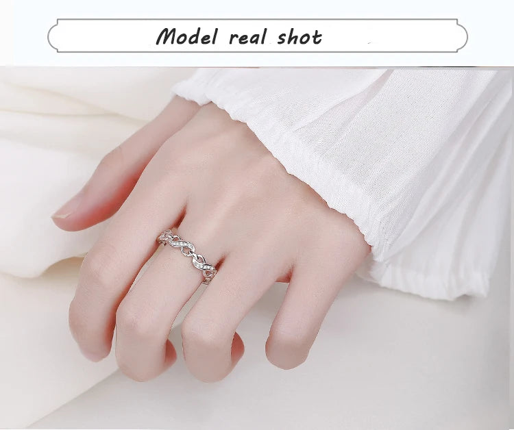 2022 NEW Fashion Irregular Ring For Women Genuine S925 Sterling Silver Cubic Zirconia CZ  Girls Anti-allergy Jewelry Gifts