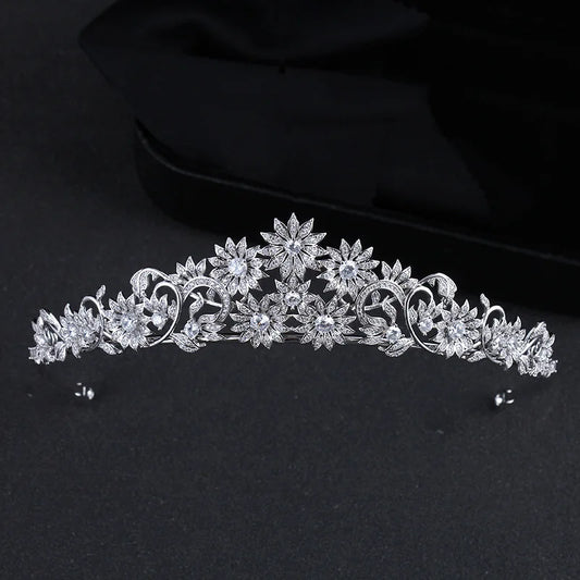 Sunflower Tiara for Wedding,Crystal Bridal Tiaras for Bride,Prom,Party Head Accessories, Gatherings Hair Accessories for Women