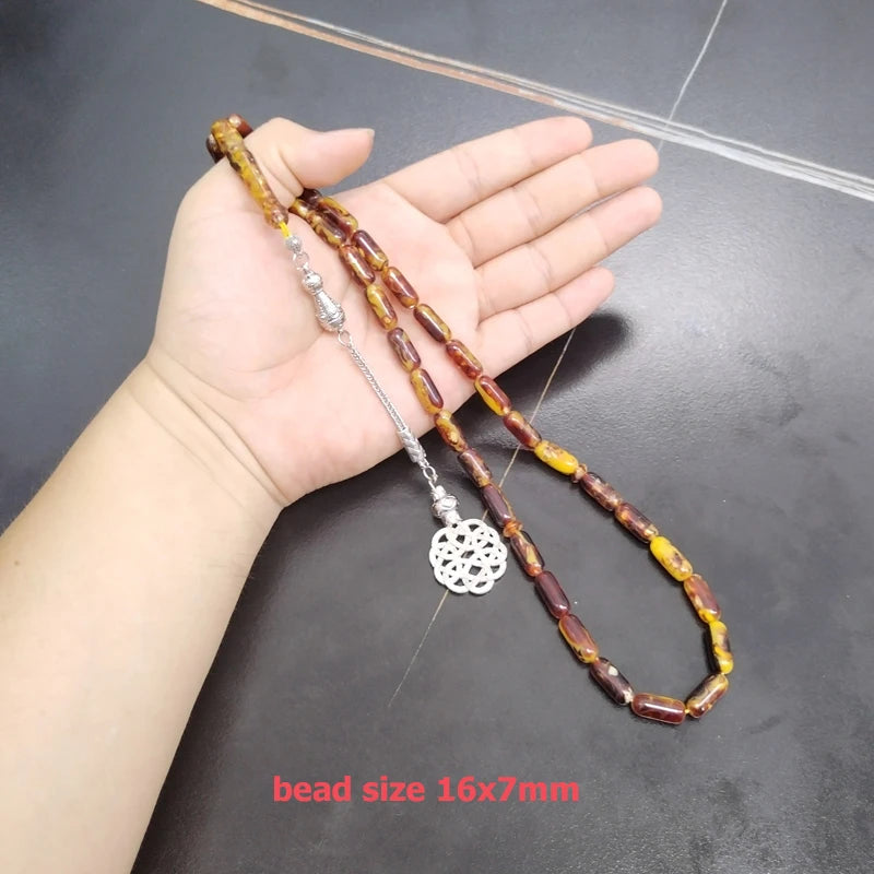 Tasbih Brown resin  Beads misbaha arabic fashion accessories  ramadan  Turkey