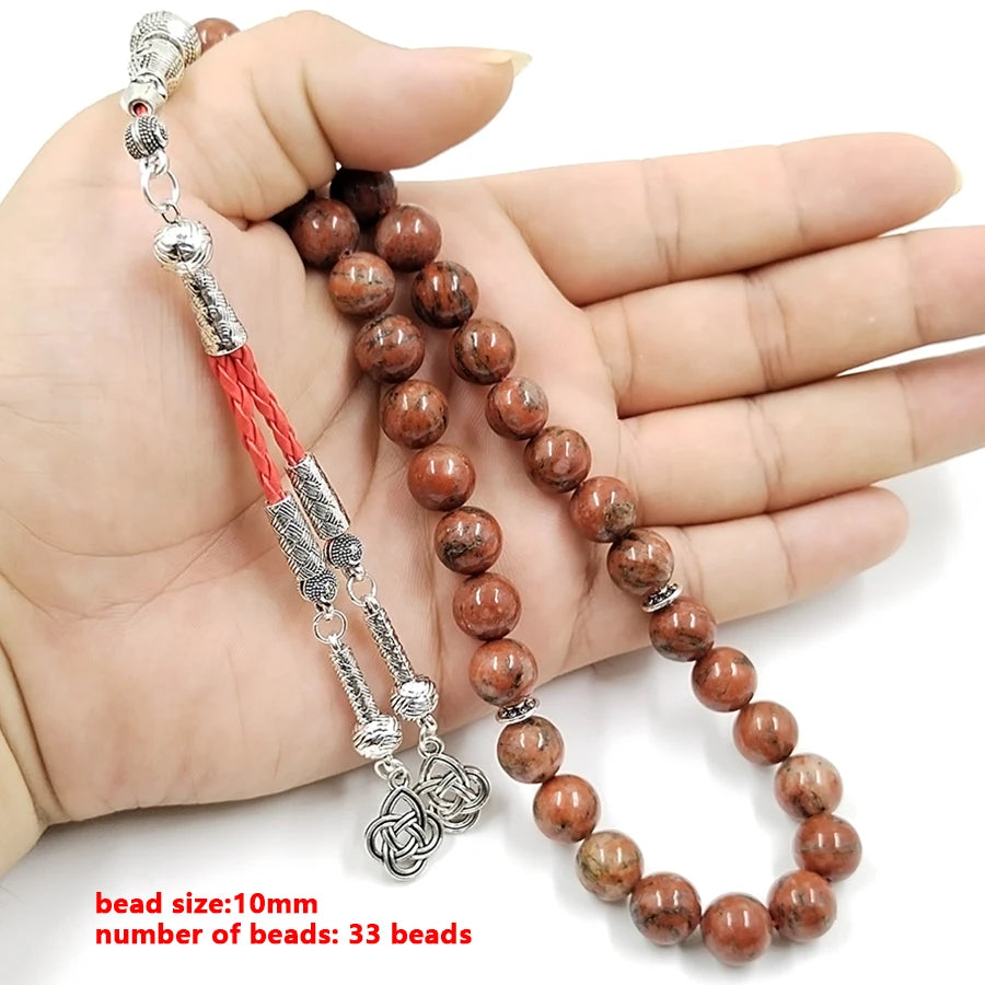 Tasbih Red Sesame stone prayer beads islamic Bracelet Eid gift misbaha