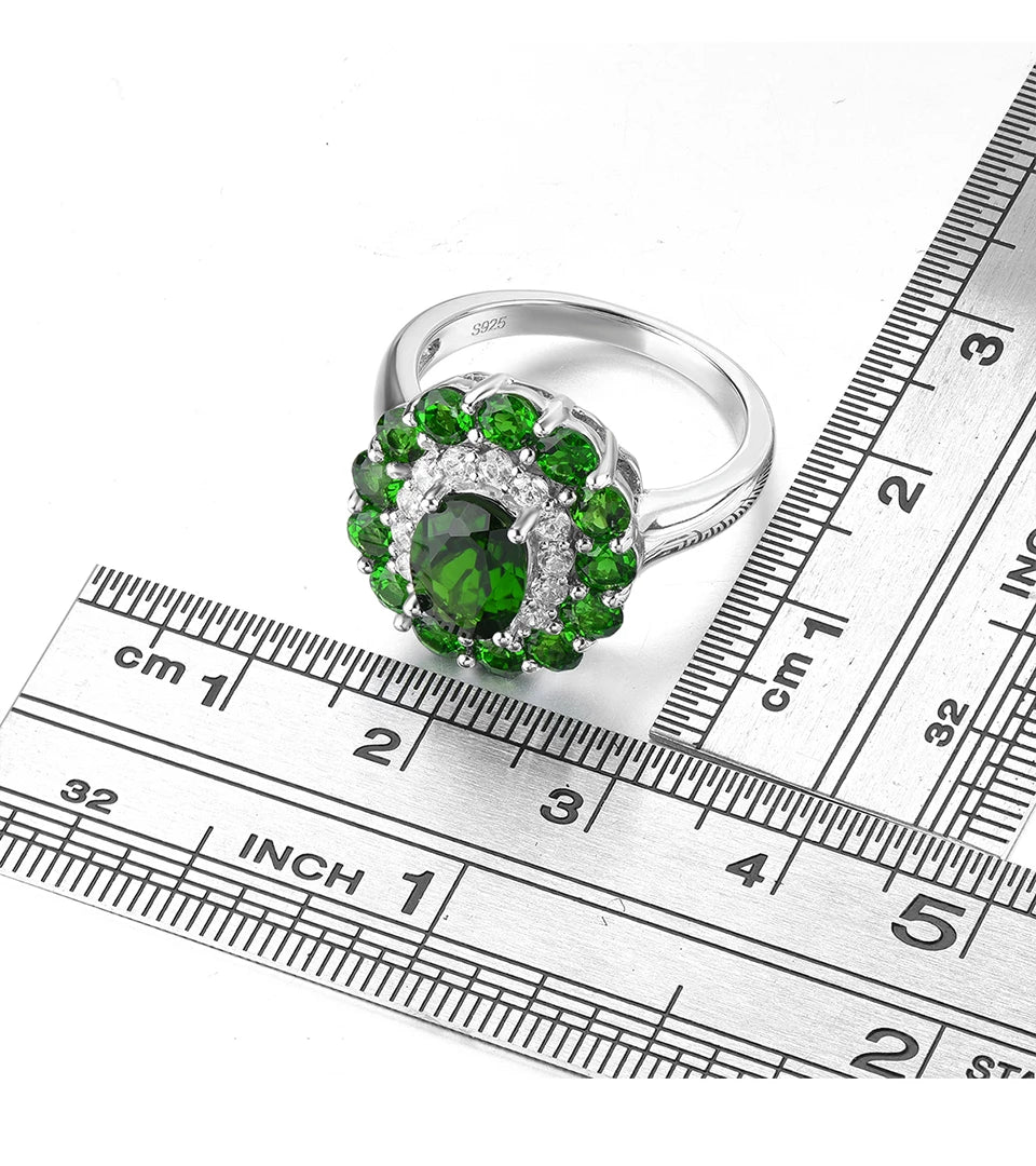 Natural Chrome Diopside Solid Silver