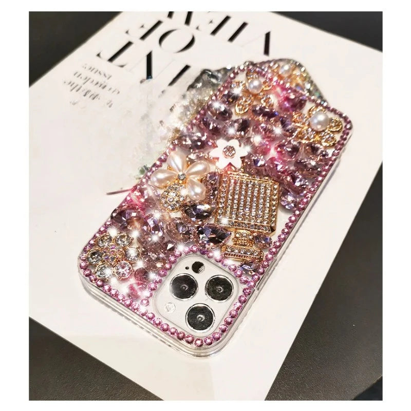 Luxury Shiny Crystal Rhinestone Diamond Clear Protective Phone Case for Huawei, Bling, P50Pro, P40, Mate30, Honor 9X, 50, 60Pro