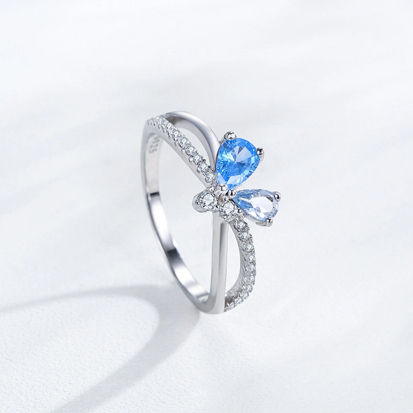 925 Sterling Silver Blue  Zircon