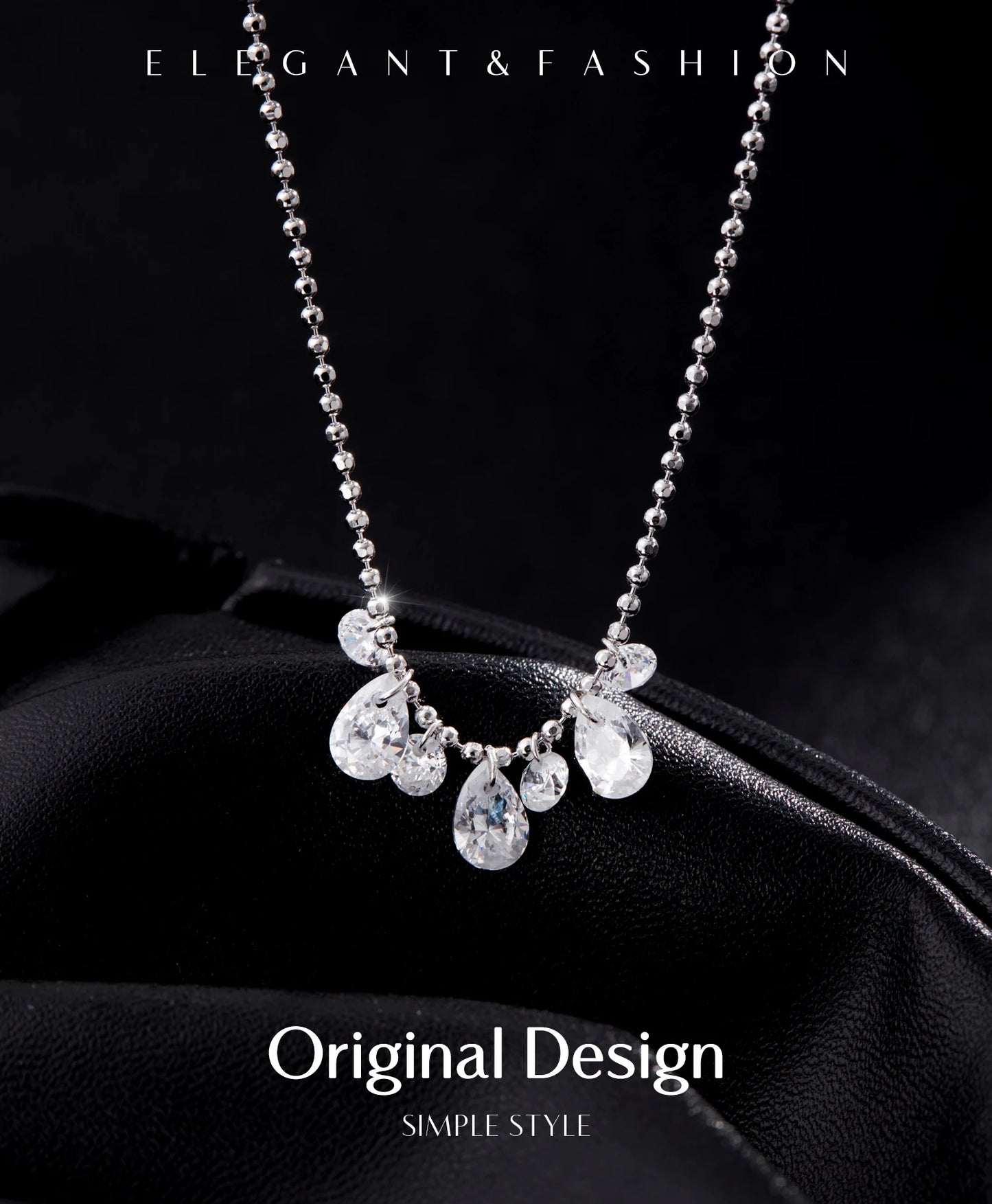 Pear Zirconia Necklace 925 Sterling Silver  Jewelry