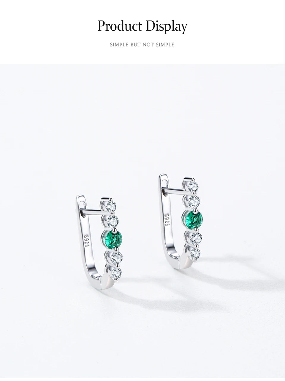 925 Sterling Silver Green Zircon Earrings Ring Sets