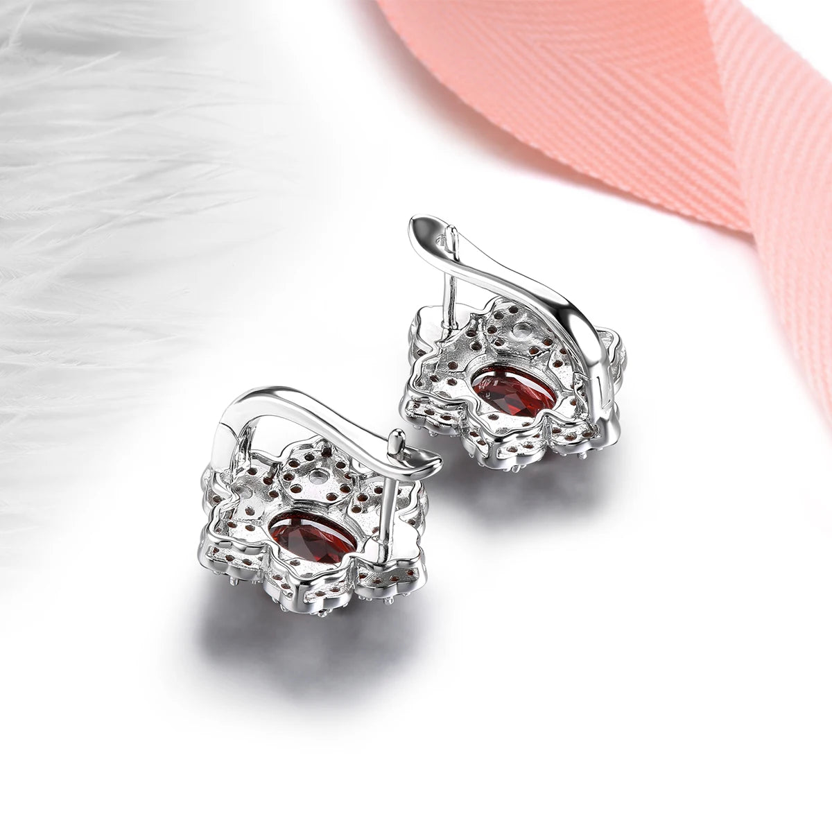 Natural Garnet White Topaz Sterling Silver