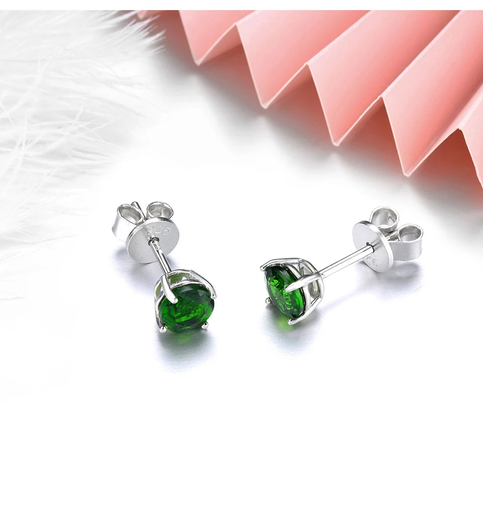 Genuine Green Chrome Diopside Solid 925 Silver