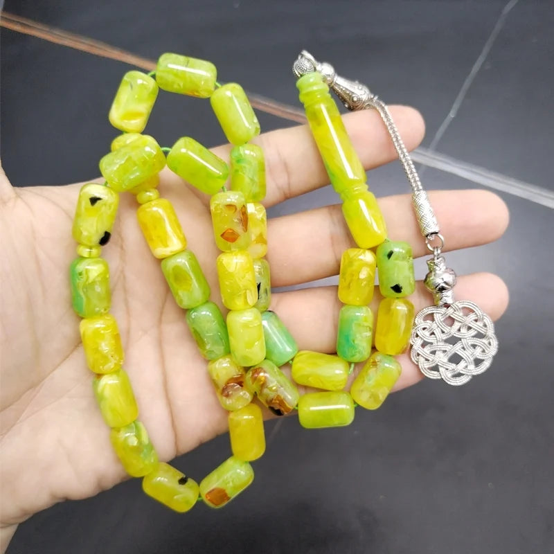 Tasbih Green resin Beads Muslim gift bracelet turkish style Islamic prayer beads arabic fashion misbaha