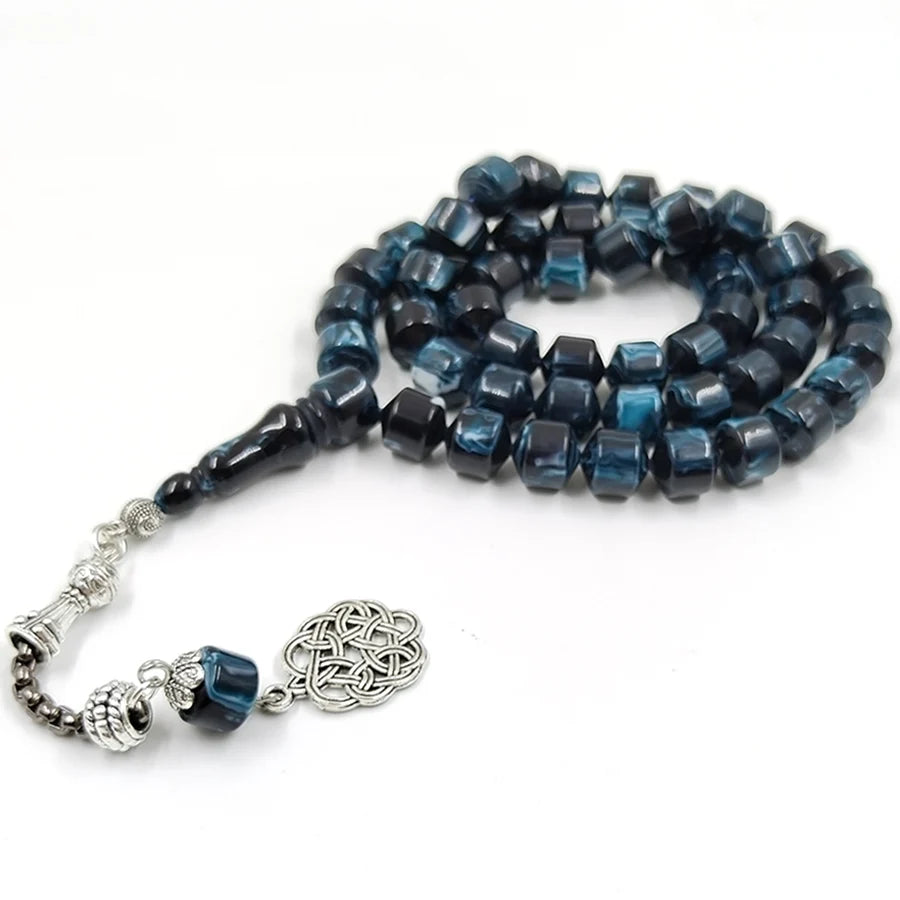 Tasbih blue resin Muslim Rosary prayer beads islamic fashion bracelet Misbaha