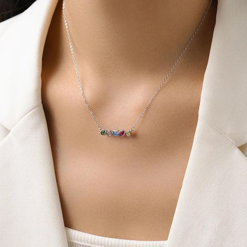 Luxury Rainbow  925 Sterling Silver Fashion Jewelry Set