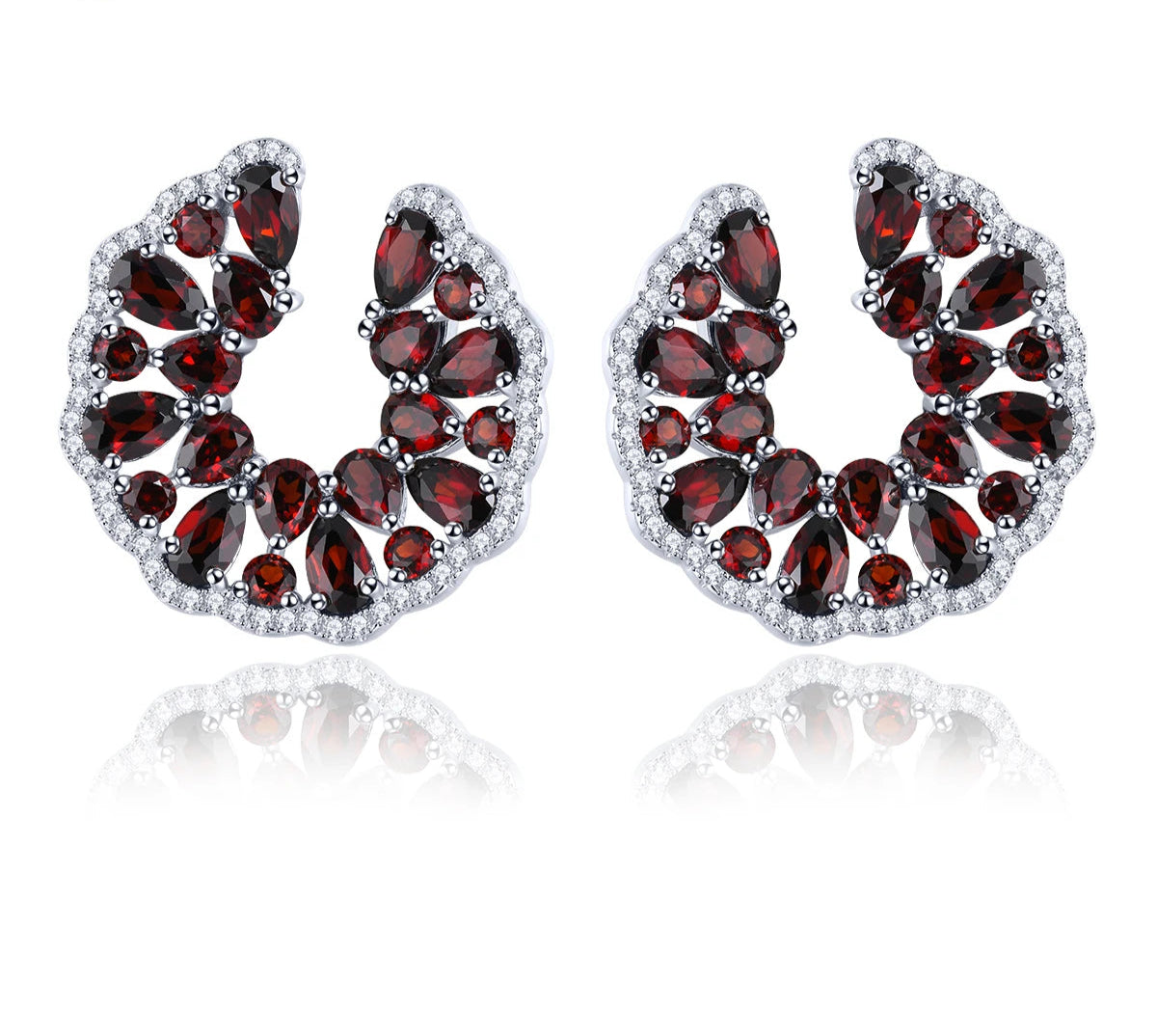 Natural Red Garnet Sterling Silver