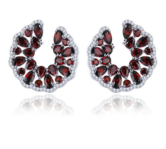 Natural Red Garnet Sterling Silver