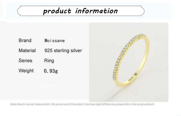 Fashion Single Diamonds Ring Simple Zircon Crystal S925 Silver  Jewelry