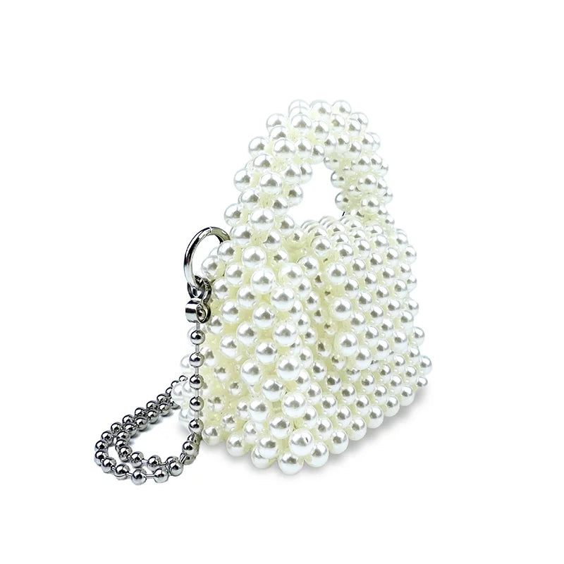 finished crossbody bags retro women's woven bags, niche shiny hollow ins beaded bags