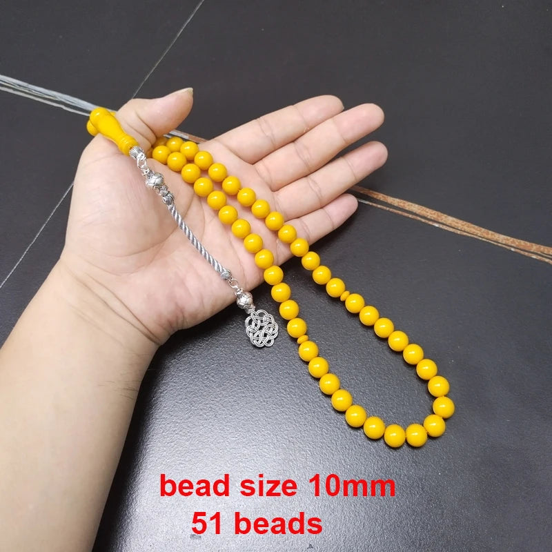 Tasbih yellow mistak Muslim bracelet Rosary prayer beads arabic accessories on hand islamic fashion eid gift bracelet Misbah